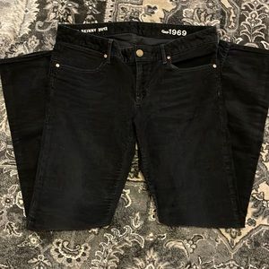 Gap black velvet mid rise jeans, size 31/12